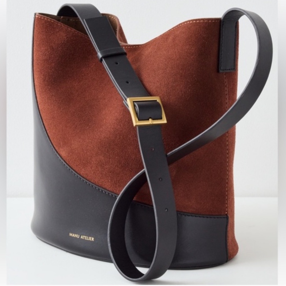 Manu Atelier suede/leather Nova bucket bag - NEW